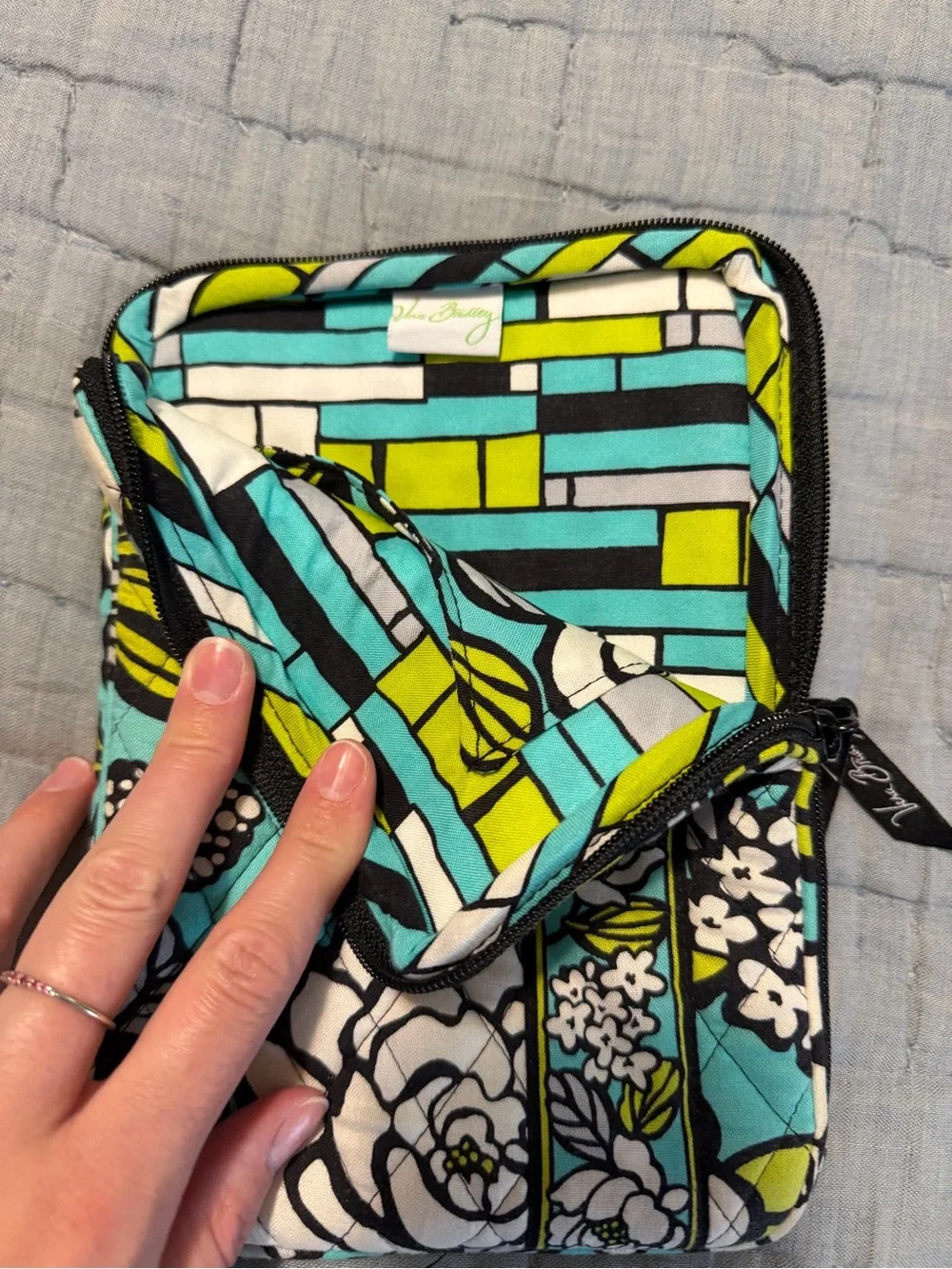 Vera Bradley Turquoise Floral Quilted Kindle Sleeve